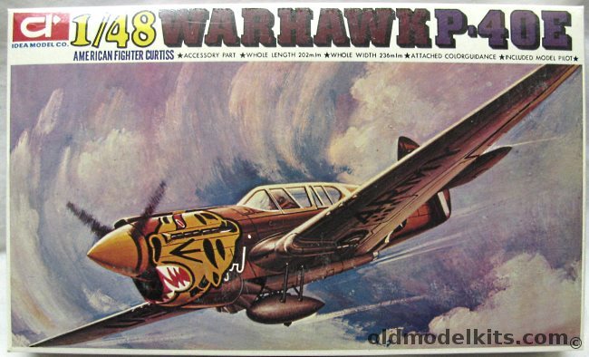 Idea 1/48 Curtiss P-40E Warhawk - USAAF Aleutian Tiger 1942 - (ex-Otaki), 1402 plastic model kit